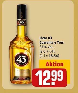 Licor 43 Cuarenta y Tres 31% Vol., je 0,7 l-Fl.