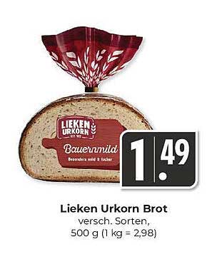 Lieken Urkorn Brot - Verschiedene Sorten