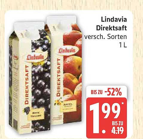Lindavia Direktsaft verschiedene Sorten 1L