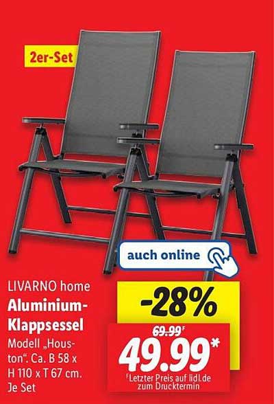 LIVARNO home Aluminium-Klappsessel - 2er-Set