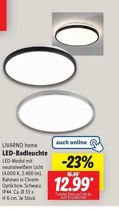 LIVARNO home LED-Badleuchte