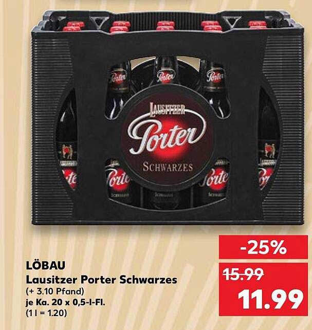 LÖBAU Lausitzer Porter Schwarzes 20 x 0,5 l