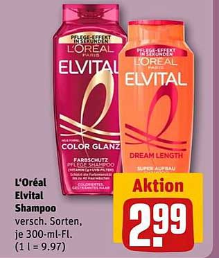 L'Oréal Elvital Shampoo verschiedene Sorten, je 300-ml-Fl.
