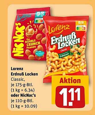 Lorenz Erdnuss Locken Classic und NicNac's - Aktionspreis!