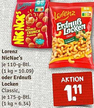 Lorenz NicNac's oder Erdnuss Locken Classic - nur 1,11 €