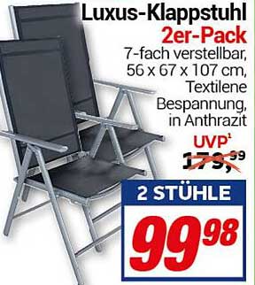 Luxus-Klappstuhl 2er-Pack