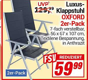 Luxus-Klappstuhl OXFORD 2er-Pack