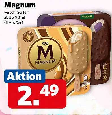 Magnum Eiscreme - 3er Pack - Verschiedene Sorten