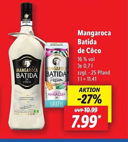Mangaroca Batida de Côco – Exotischer Genuss für jeden Anlass