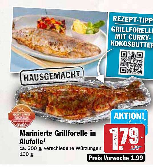 Marinierte Grillforelle in Alufolie