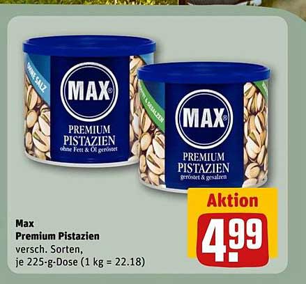 Max Premium Pistazien 225 g Dose
