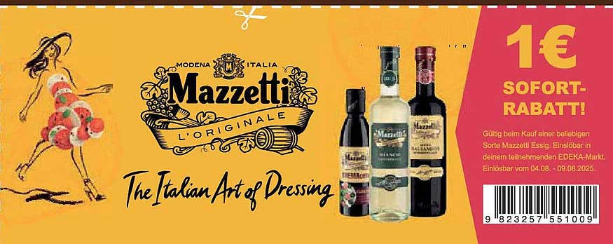 Mazzetti Essig – 1 € Sofortrabatt auf alle Sorten!