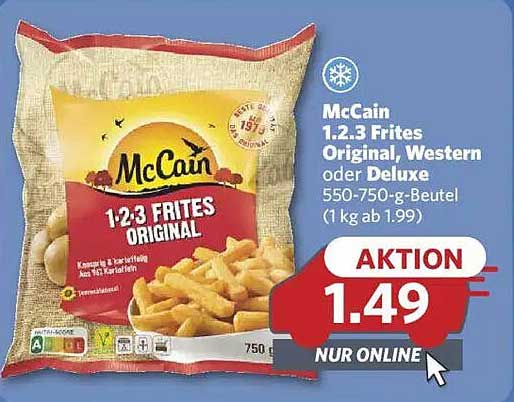 McCain 1.2.3 Frites Original, Western oder Deluxe - Aktionspreis!