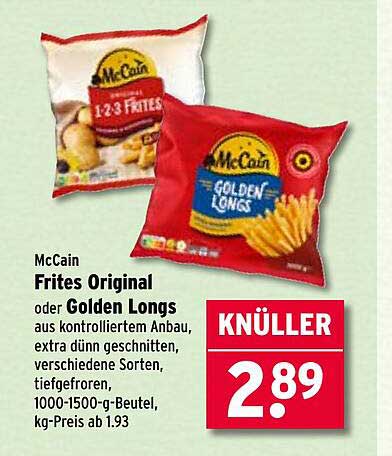 McCain Frites Original oder Golden Longs