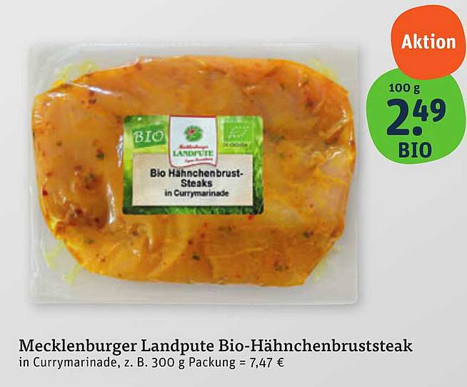 Mecklenburger Landpute Bio-Hähnchenbruststeak in Currymarinade