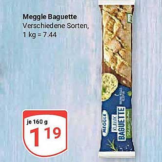 Meggle Baguette, 160 g für 1,19 €