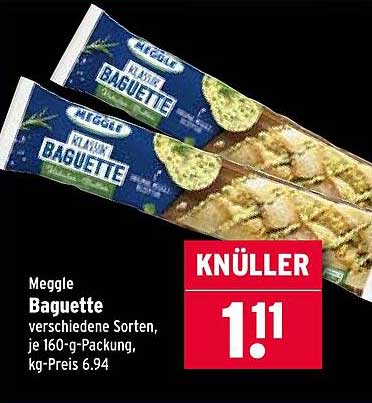Meggle Baguette verschiedene Sorten, je 160-g-Packung