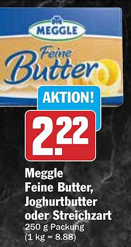 Meggle Feine Butter, Joghurtbutter oder Streichzart 250 g