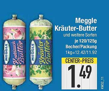 Meggle Kräuter-Butter und weitere Sorten je 120/125g Becher/Packung