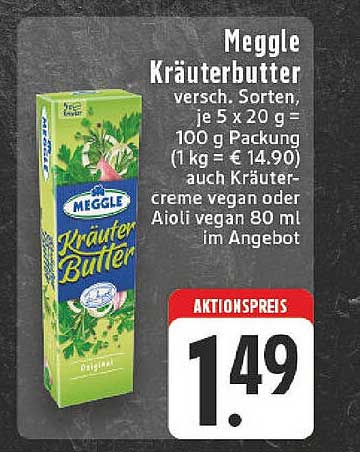 Meggle Kräuterbutter verschiedene Sorten, je 5 x 20 g