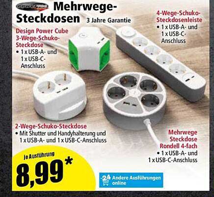 Mehrweg-Steckdosen mit 3 Jahren Garantie