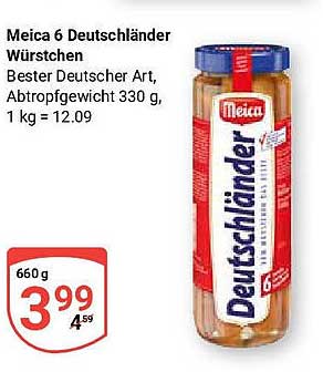 Meica 6 Deutschländer Würstchen