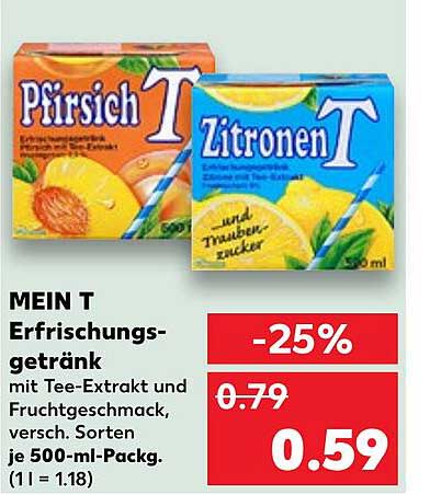 MEIN T Erfrischungsgetränk mit Tee-Extrakt und Fruchtgeschmack