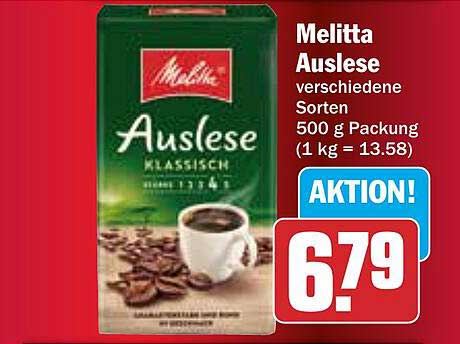 Melitta Auslese 500 g Packung – Verschiedene Sorten