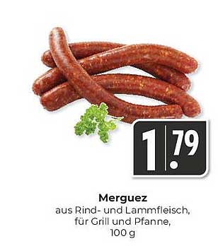 Merguez aus Rind- und Lammfleisch für Grill und Pfanne, 100 g