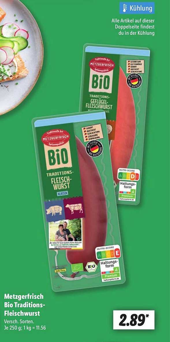 Metzgerfrisch Bio Traditions-Fleischwurst - Verschiedene Sorten