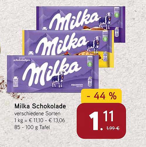 Milka Schokolade verschiedene Sorten