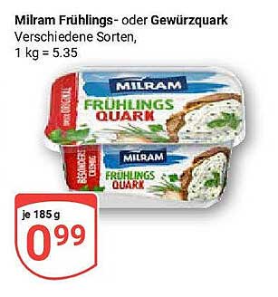 Milram Frühlings- oder Gewürzquark, 185 g
