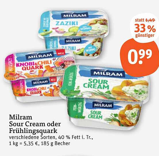 Milram Sour Cream oder Frühlingsquark - jetzt im Angebot!