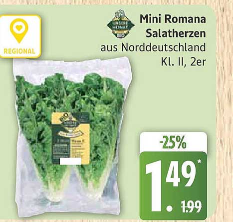 Mini Romana Salatherzen aus Norddeutschland, Kl. II, 2er