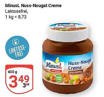 MinusL Nuss-Nougat Creme 400 g