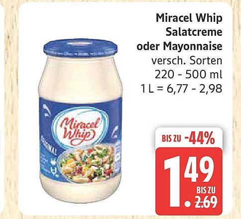 Miracel Whip Salatcreme oder Mayonnaise - verschiedene Sorten 220 - 500 ml