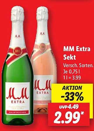 MM Extra Sekt - Verschiedene Sorten