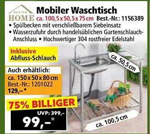 Mobiler Waschtisch