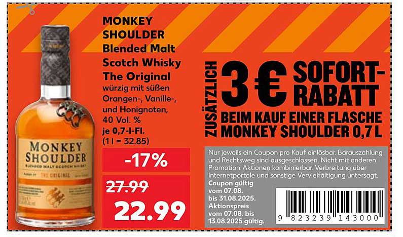 MONKEY SHOULDERS Blended Malt Scotch Whisky The Original