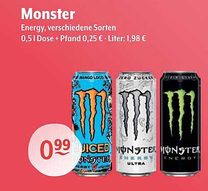 Monster Energy, verschiedene Sorten, 0,5 l Dose