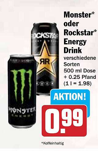 Monster* oder Rockstar* Energy Drink 500 ml Dose