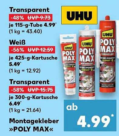 Montagekleber »POLY MAX« von UHU