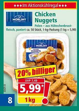 MORLINY Chicken Nuggets 1 kg – 20% günstiger!