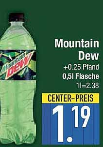 Mountain Dew 0,5l Flasche