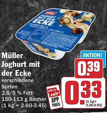 Müller Joghurt mit der Ecke - verschiedene Sorten