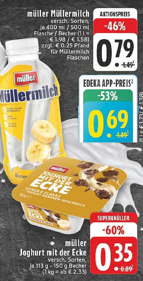 müller Müller Milch und Joghurt mit der Ecke im Angebot