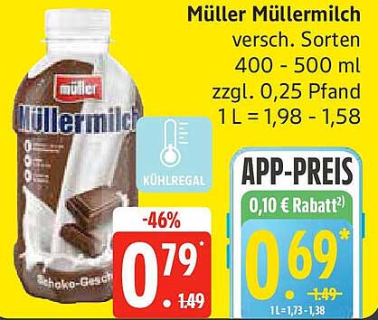 Müller Müller Milch, verschiedene Sorten 400 - 500 ml