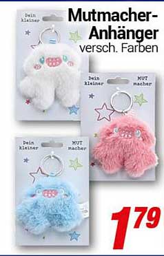 Mutmacher-Anhänger in verschiedenen Farben
