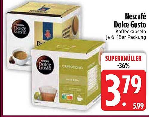 Nescafé Dolce Gusto Kaffeekapseln je 6–18er Packung