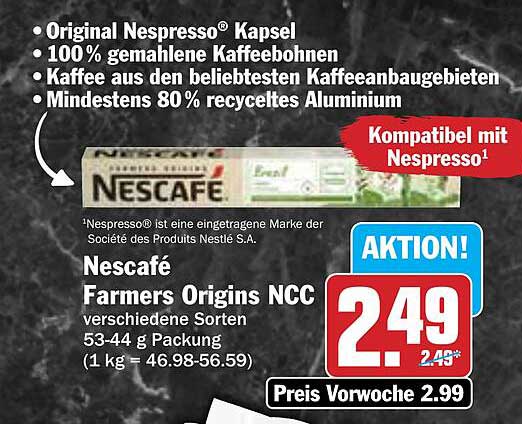 Nescafé Farmers Origins NCC – Original Nespresso® Kapseln